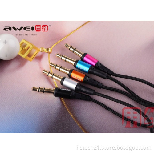 Retail boxes ES-Q3i earphones Awei headphone in ear with microphone Iphone,Samsung,MI,HTC